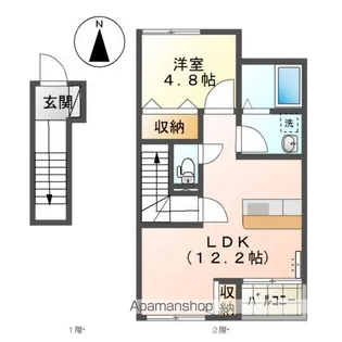 メイプル花堂北【202号室】の間取り