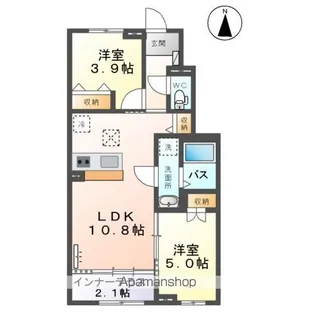(仮称)向中野道明アパート工事【1階】の間取り