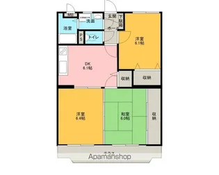 鯉田マンション【1階】の間取り
