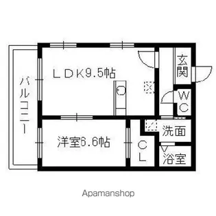 ラ・ヴェリテ【201号室】の間取り