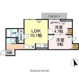 セレスティア南花畑II【3階】の間取り