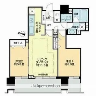 プレミストタワーズ札幌苗穂AQUAGATE【17階】の間取り
