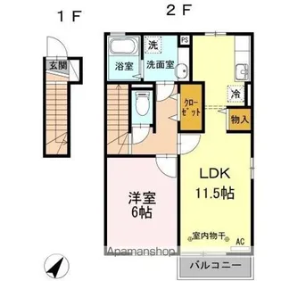 SURPRISE SPACE SANTA B【201号室】の間取り