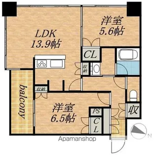 ラフィネタワー札幌南3条【8階】の間取り