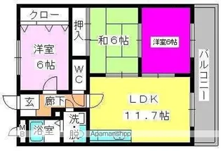 リバーサイド志免【1階】の間取り