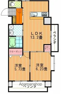 ひかりハイツ石手川【805号室】の間取り