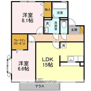 セジュールプラムハイツ【1階】の間取り