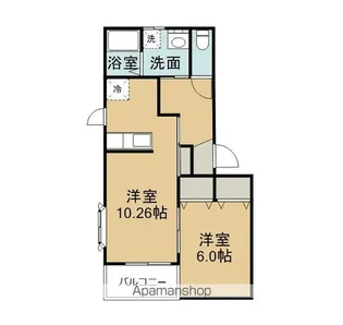 フォーレ柏風【105号室】の間取り