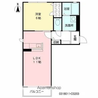 ブルーハイム・彩Ⅱ C棟【2階】の間取り