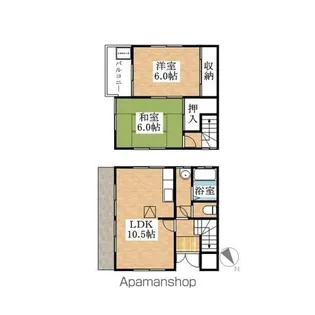 愛知県名古屋市西区市場木町【テラスハウス】の間取り