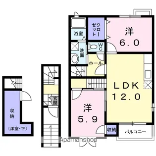 エスペラルD【2階】の間取り