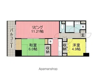 ヴィラベルヴュー【202号室】の間取り
