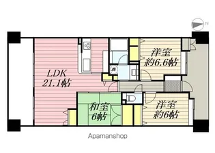 コスモ長丘パークフォルム【705号室】の間取り