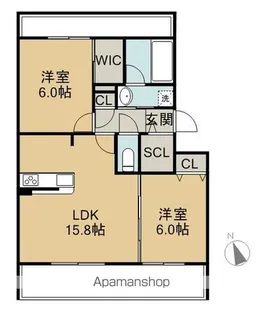 ソレイユ ルヴァン【201号室号室】の間取り