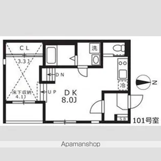 ハーモニーテラス城東町Ⅱ【101CP号室】の間取り