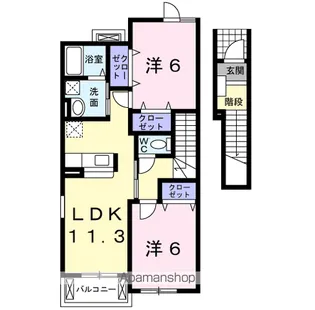 カーサ モデルノ A【2階】の間取り