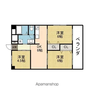 フェリオ市駅西Ⅰ【405号室】の間取り