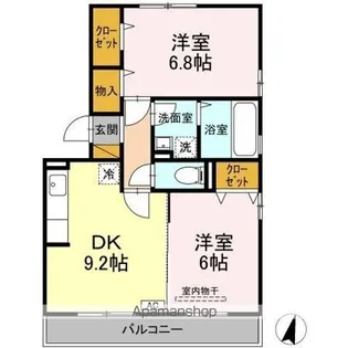 カーサ フェリーチェ AB【3階】の間取り