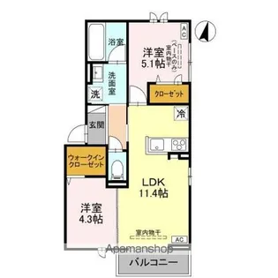 コタージュ七番館【3階】の間取り