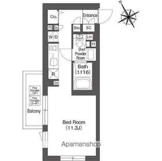 コンフォリア上目黒【2階】の間取り