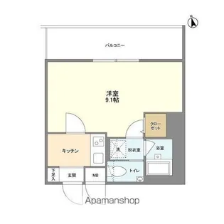 ミリアレジデンス赤坂【8階】の間取り