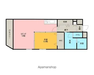 スリーアイランドタワー葵【6階】の間取り