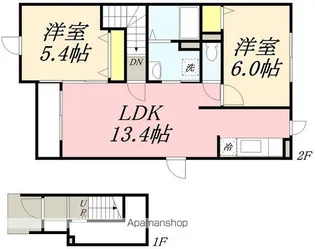 パラシオン桔梗【2階】の間取り