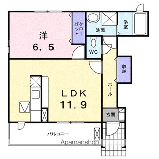 アムールC【1階】の間取り