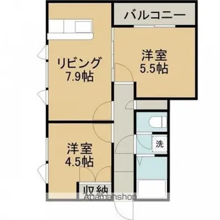 オフィシャルコート【201号室】の間取り