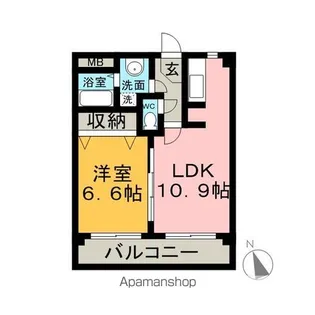 ハイムK.I二日市駅前【5階】の間取り