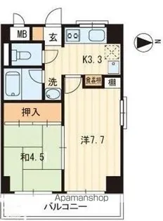 アヴニール若宮【5階】の間取り