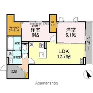 2LDKの間取り画像