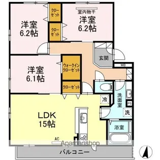 ルミエールみつい【302号室】の間取り