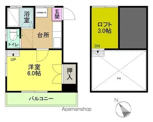 キャッスル港ケ丘【203号室】の間取り