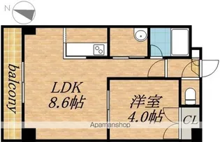 ロイヤルリバー【7階】の間取り