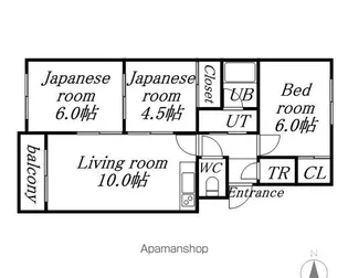 リビングロット【206号室】の間取り