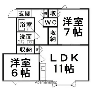 ウインズ西富【1階】の間取り