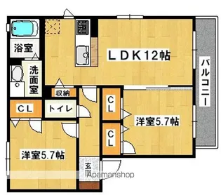 グレース初芝【2階】の間取り