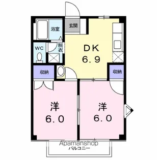 ドミール鳴神Ⅲ【1階】の間取り