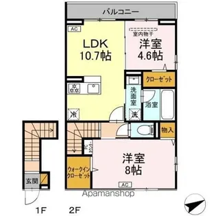 NUEVA VIDA(ヌエバ ビダ)【2階】の間取り