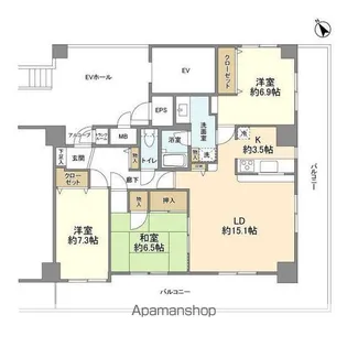 ヴァンテヴェール入間豊岡【3階】の間取り