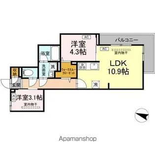 セレスティア中野鷺ノ宮【3階】の間取り
