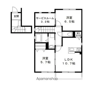 シャルマン D棟【2号室号室】の間取り