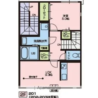 ニュースカイタウンA棟【2階】の間取り