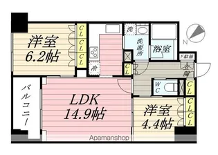 ドゥーエ日本橋【6階】の間取り