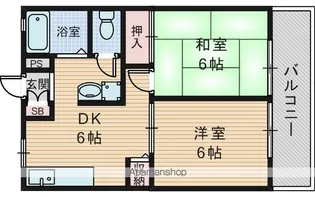 ハイツパークサイド【2階】の間取り