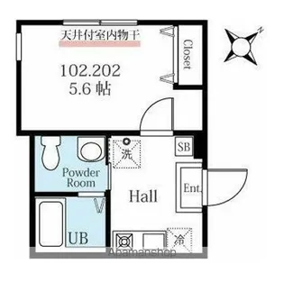 ハーミットクラブハウス山手柏葉【2階】の間取り