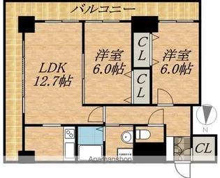 ティアラタワー中島倶楽部(Ⅰ−Ⅳ)【5階】の間取り