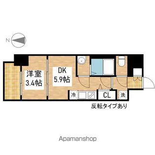 プレサンス ジェネ 新栄町駅前 葵【911号室】の間取り