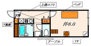 レオパレスひまわり【205号室】の間取り